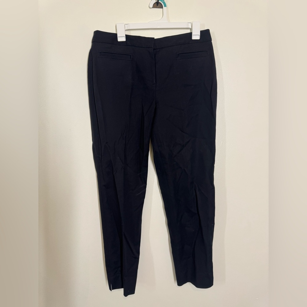 Talbots Black Work Trousers Size 10 Curvy Hampshire Style Flat Front has Stretch